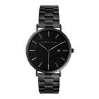 Alfred Sung Metropolitan Date Watch, Black Dial, Steel Bracelet