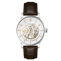 Alfred Sung Automatic III Skeleton Watch, Brown Leather Strap