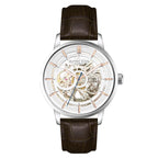 Alfred Sung Automatic III Skeleton Watch, Brown Leather Strap