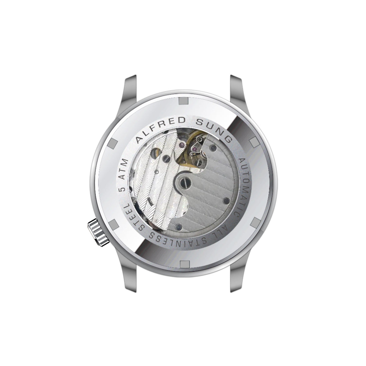 Alfred Sung Automatic II Watch, Black Sunray Dial, Steel Bracelet, view 2