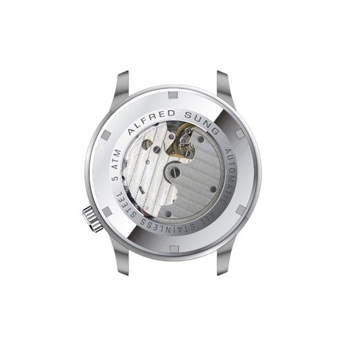 Alfred Sung Automatic II Watch, Black Sunray Dial, Steel Bracelet, view 2