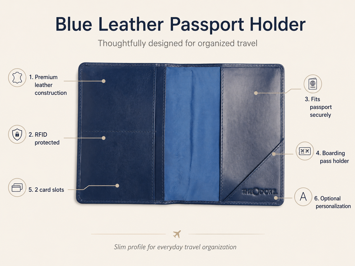 Leather Passport Holder, RFID, view 4