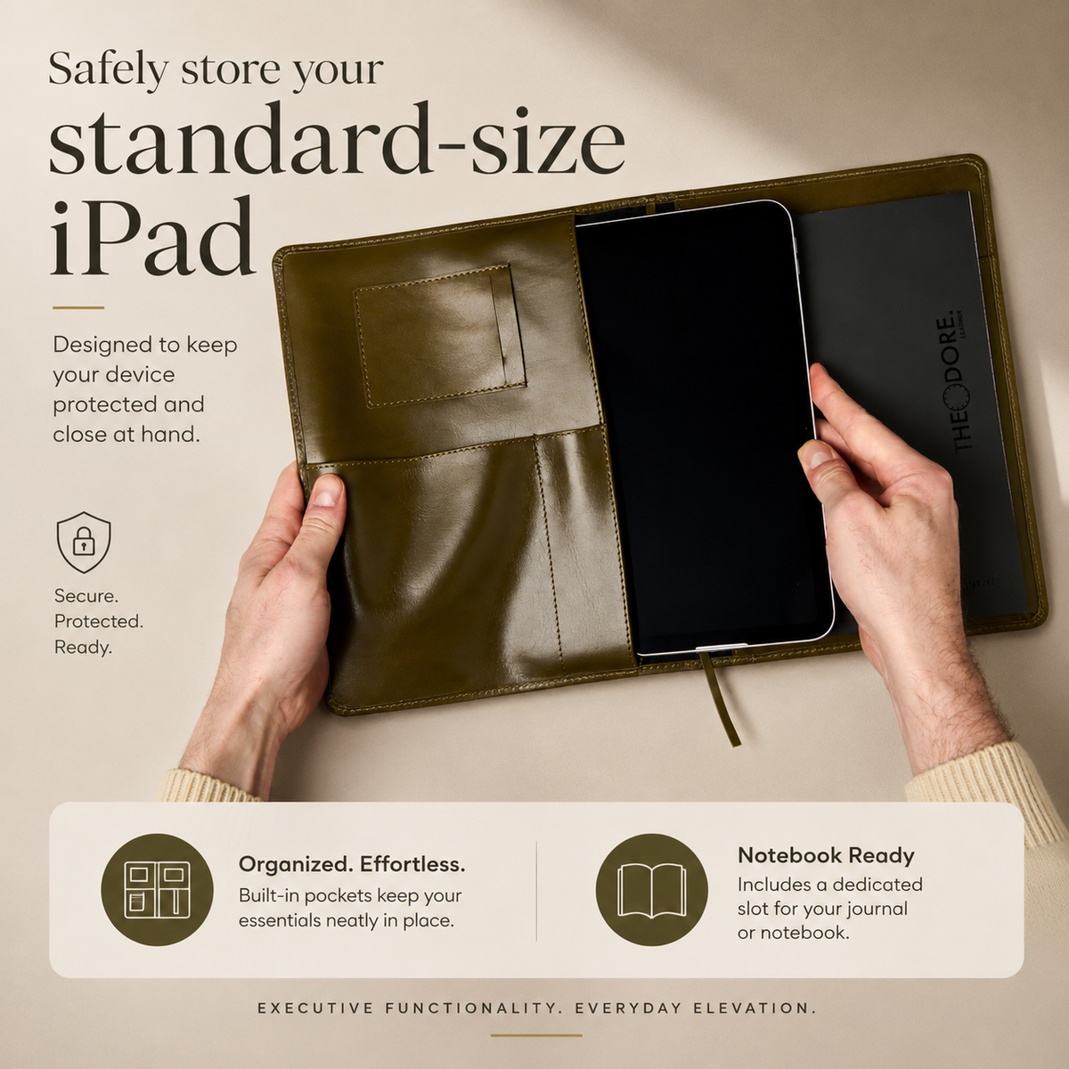 B5 Leather Journal Cover & Padfolio, view 4