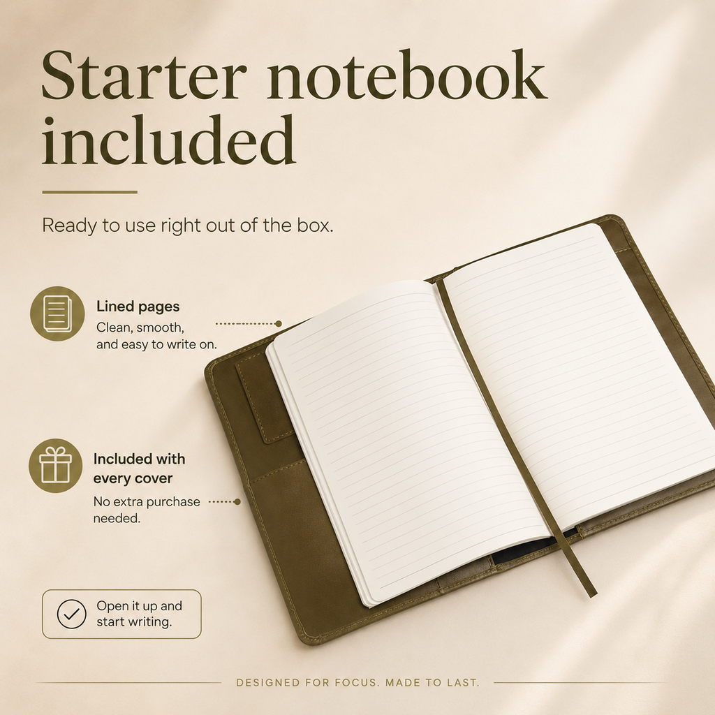 B5 Leather Journal Cover & Padfolio, view 5