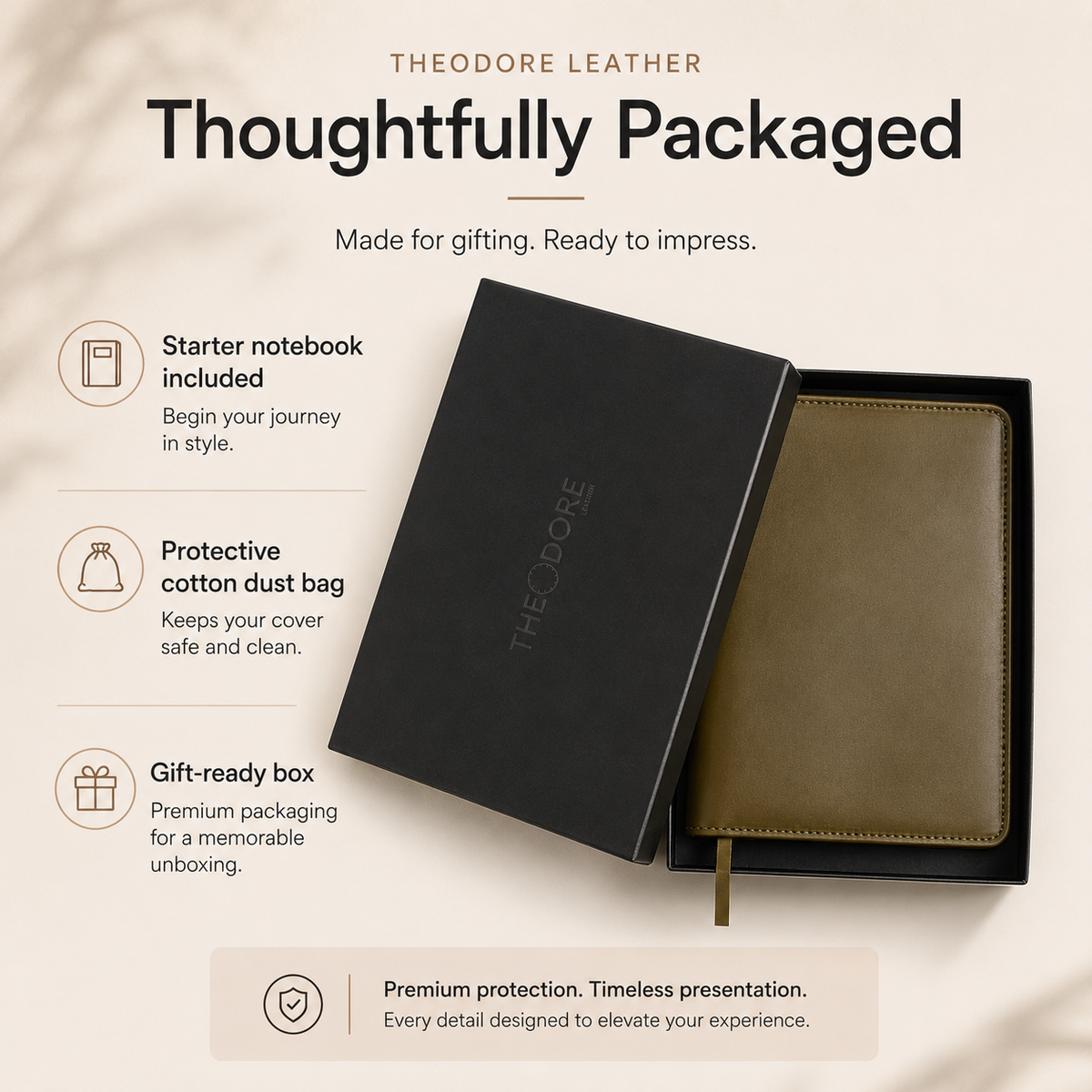 B5 Leather Journal Cover & Padfolio, view 6