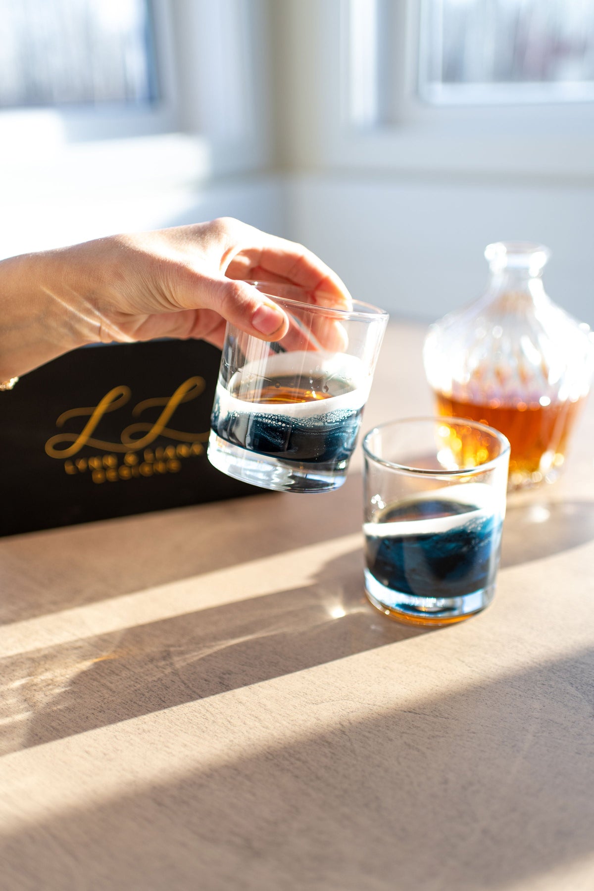 Resin Coated Whisky Glasses, Set of 2, view 2