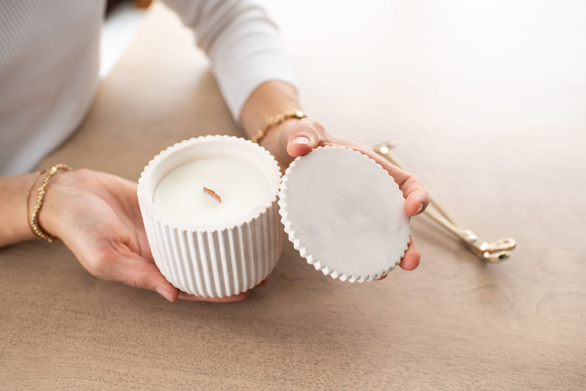 Fluted Large Candle, view 5
