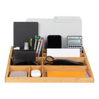 Bamboo Desk Organizer, 10 Compartments, view 6