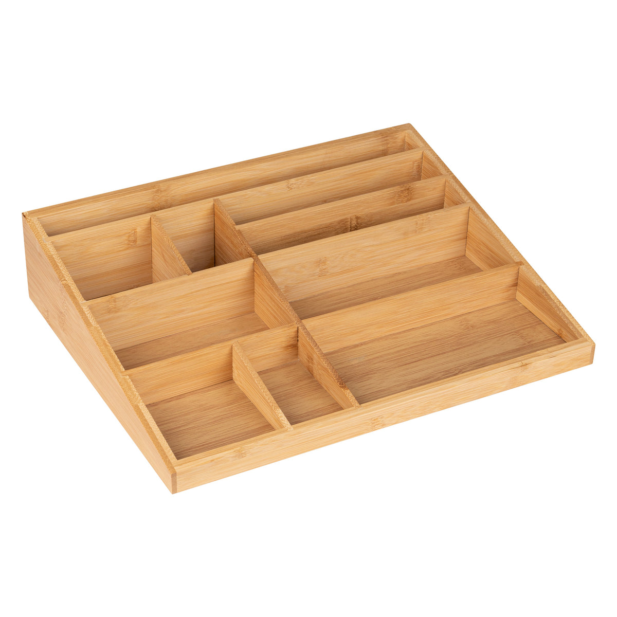 Bamboo Desk Organizer, 10 Compartments