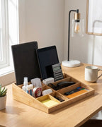 Bamboo Desk Organizer, 10 Compartments, view 2
