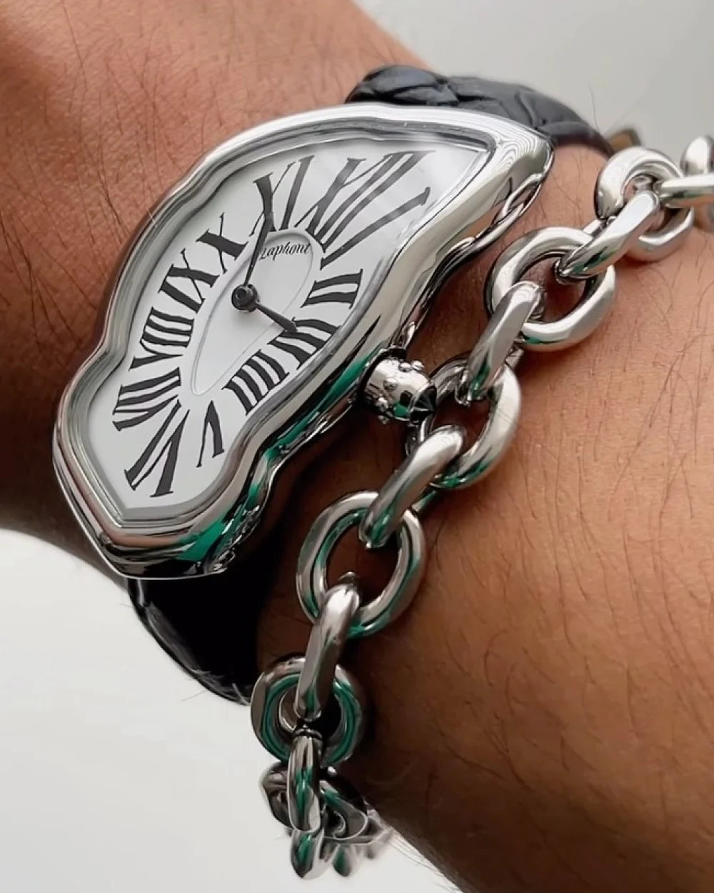 Melting Watch, Large Silver, view 4