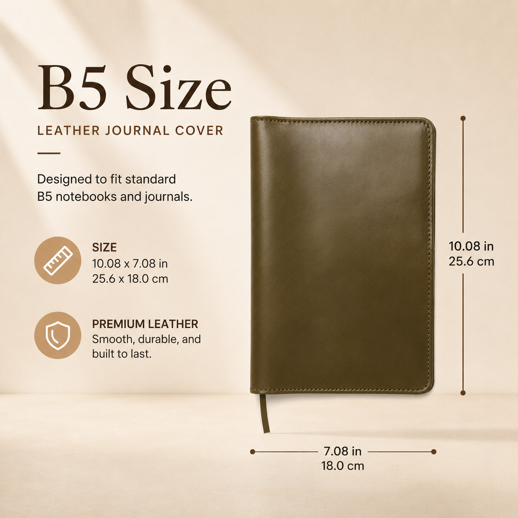 B5 Leather Journal Cover & Padfolio, view 3