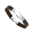 Men's Sterling Silver ID Bracelet, Braided Band (Engravable) - view 1