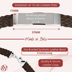 Men's Sterling Silver ID Bracelet, Braided Band (Engravable) - view 2