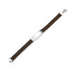 Men's Sterling Silver ID Bracelet, Braided Band (Engravable) - view 3