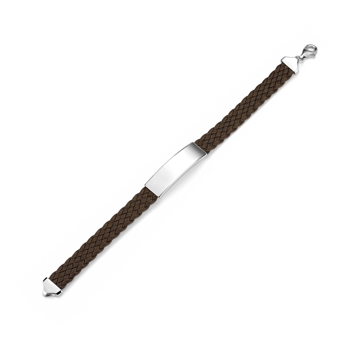 Men's Sterling Silver ID Bracelet, Braided Band (Engravable) - view 3