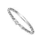 Men's Sterling Silver ID Bracelet, Byzantine Chain (Engravable) - view 4