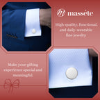 Engraved Sterling Silver Cufflinks, Round - view 3