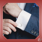 Engraved Sterling Silver Cufflinks, Oval - view 2