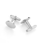 Engraved Sterling Silver Cufflinks, Oval - view 4