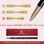 Massete Linea Rollerball Pen, 23K Gold Trim, view 4
