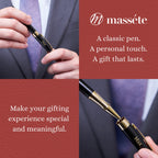 Massete Venero Rollerball Pen, 23K Gold Trim, view 5
