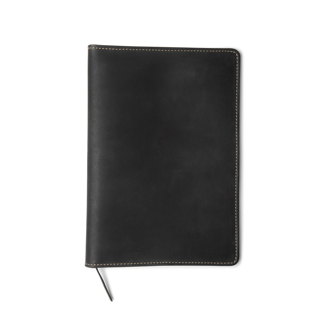 B5 Leather Journal Cover & Padfolio, Vintage Black
