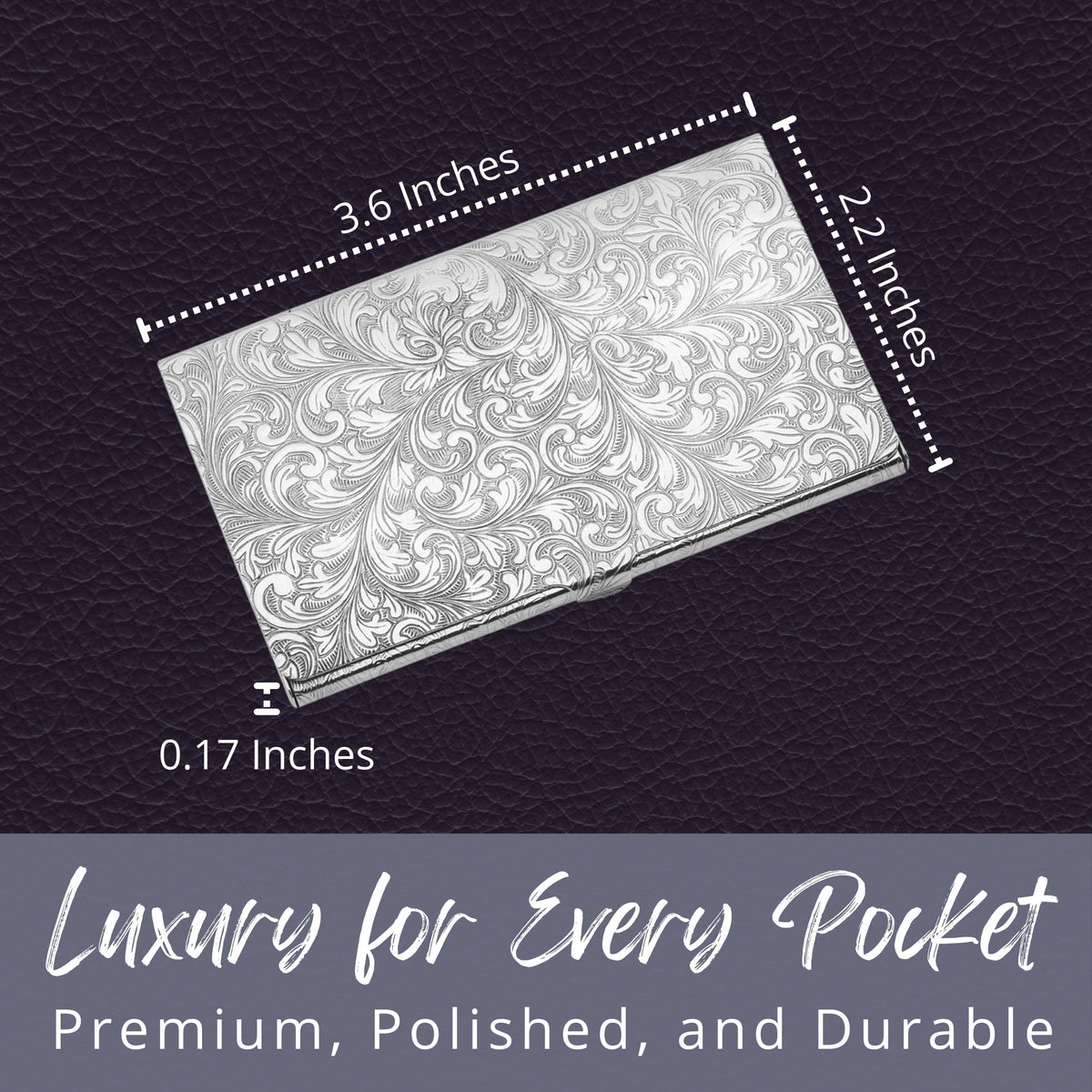 Sterling Silver Business Card Holder, Hand-Engraved (Made in Italy) - view 3