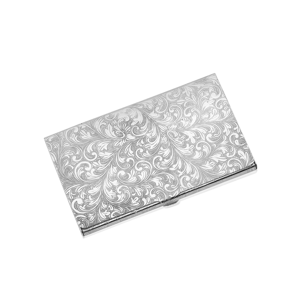 Sterling Silver Business Card Holder, Hand-Engraved (Made in Italy) - view 1