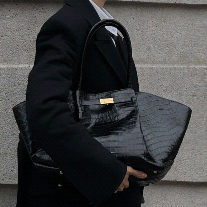 A5 Planner Binder, Onyx Croc, view 5