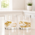 Resin Coated Whisky Glasses, Set of 2, Gold Quartz