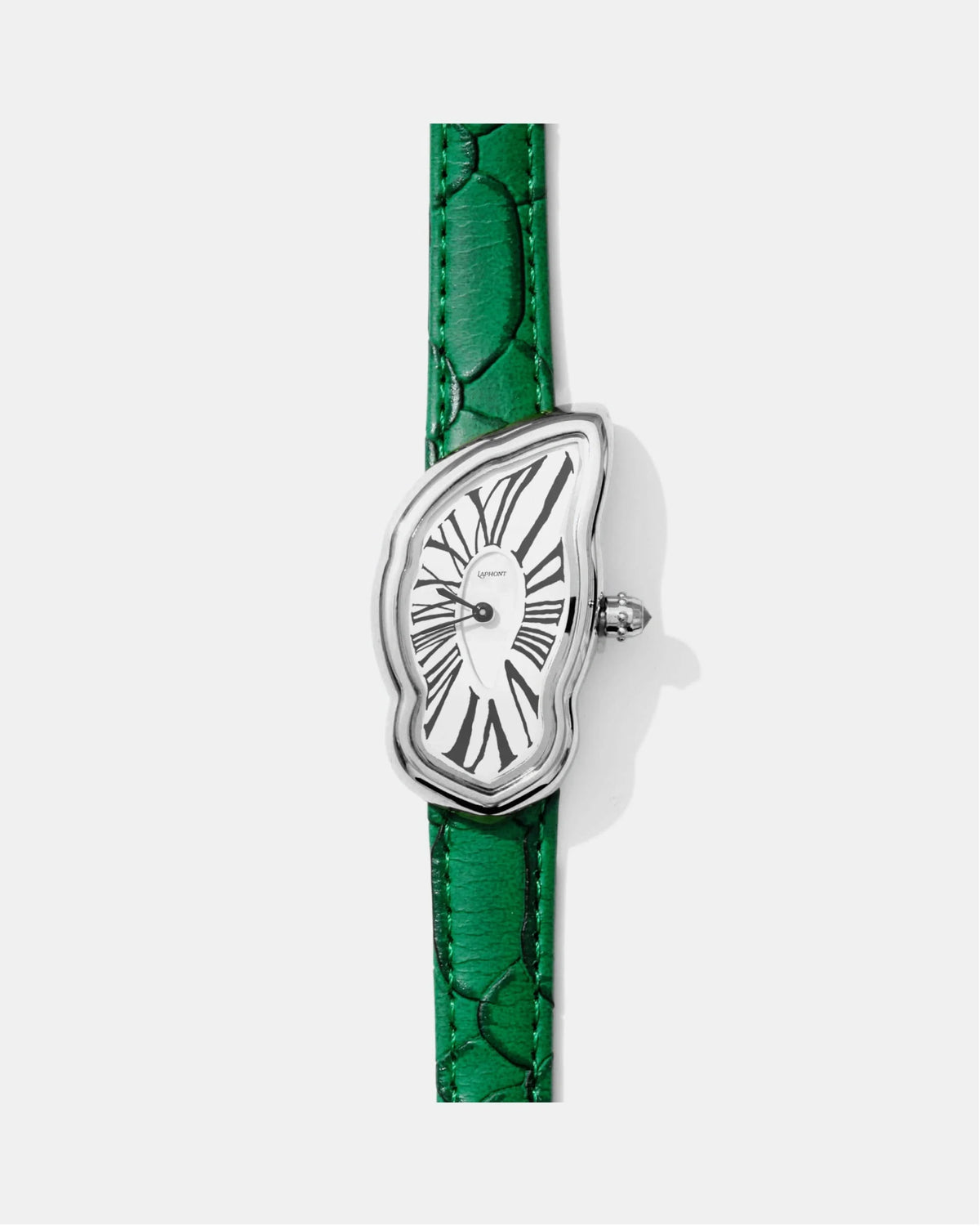 Melting Watch, Large Silver, Green / White